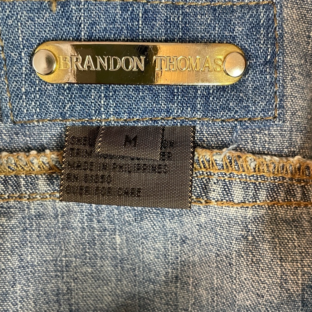 Brandon Thomas Woman’s Lightweight Blue Jean/Suede Jacket Size Medium - Picture 7 of 8